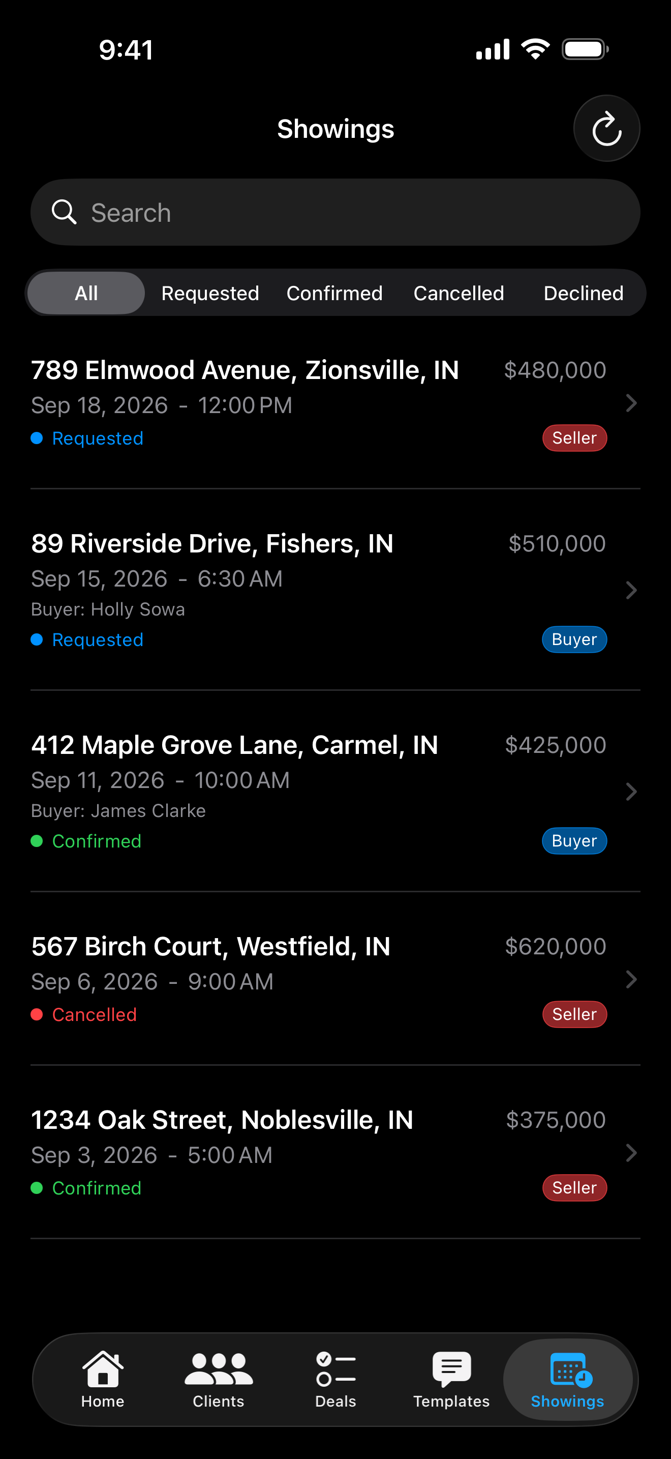 Every showing, tracked and tied to the deal